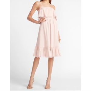 EXPRESS Strapless Lace Trim Midi Dress WORN ONCE